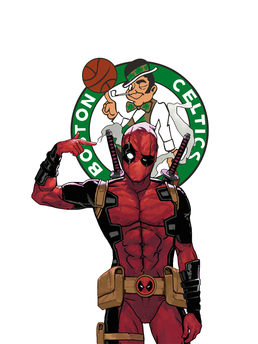 Boston Celtics Deadpool Logo vinyl decal